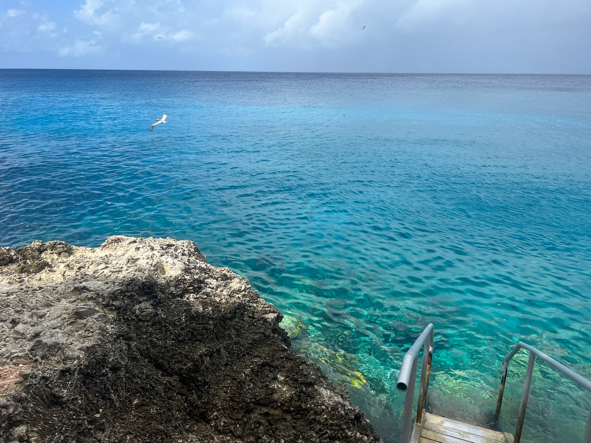 Ocean access steps near Westpunt